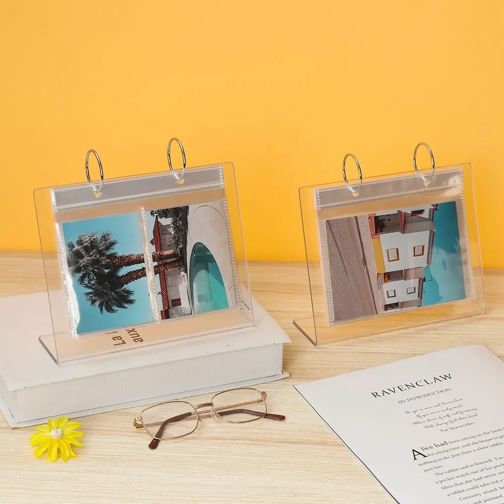 3-6 inch Desktop Photo Album Acrylic Photo Frame Stand Card Frame Sleeve Binder Star Postcard Collect Home Decor photo album postcard holder photo card binder
