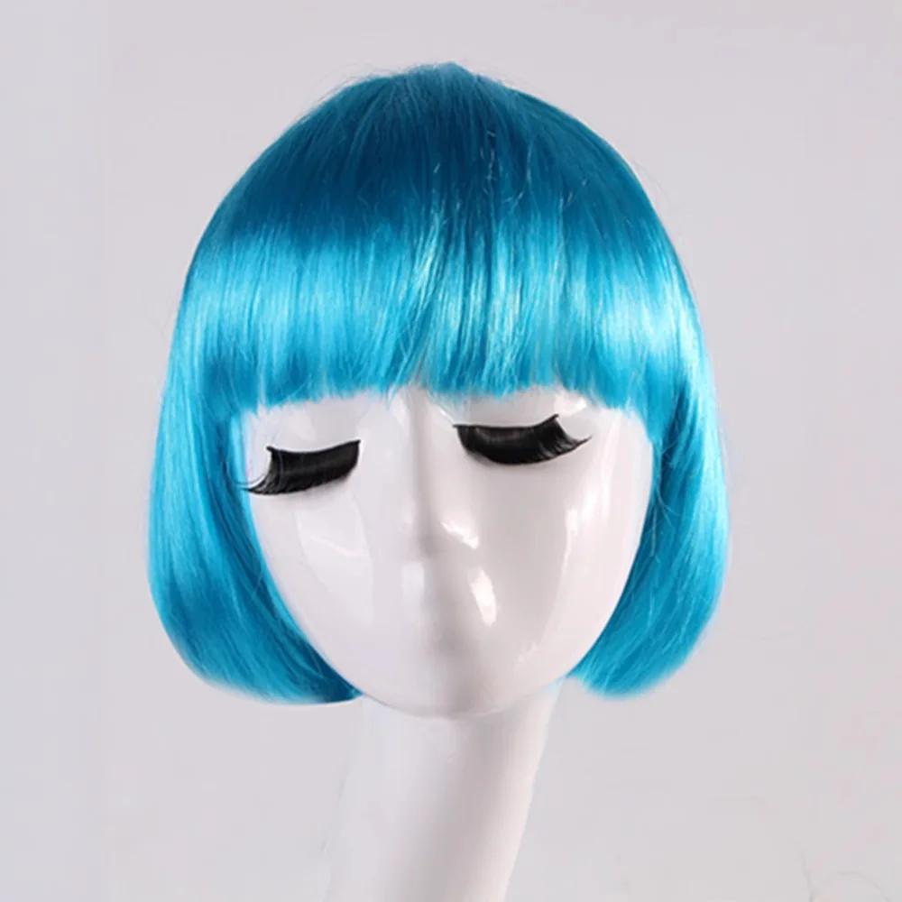Parrucca piena sintetica corta BOB Colori multipli Cosplay Parrucche tinta unita per capelli corti per feste di Halloween - immagine 3