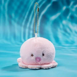 Marine Animal Plush Pendant - Cute Cartoon Key Ring Gift - 15cm pendant (Pink Octopus)