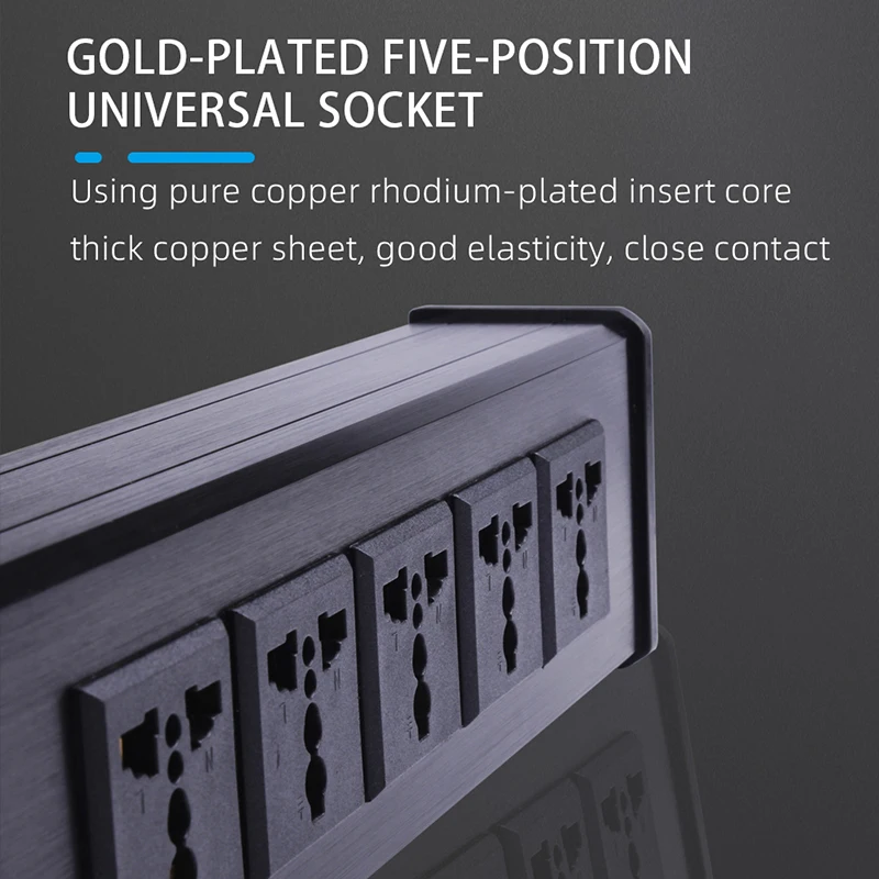 5-position AC Socket 10A 50-60KHz Hi-End Hifi Theater Audio AC Power Filter Audio Noise Power Conditioner Purifier Strip
