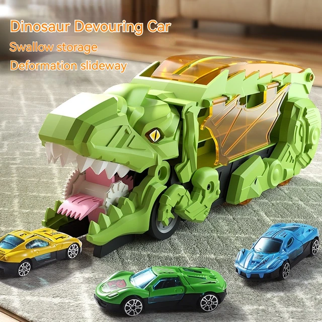 Puzzle Transformation Dinosaur Toy Car Dinosaur Swallowing Car Large Storage Alloy Car Track Inertial Sliding Children's Gifts 1