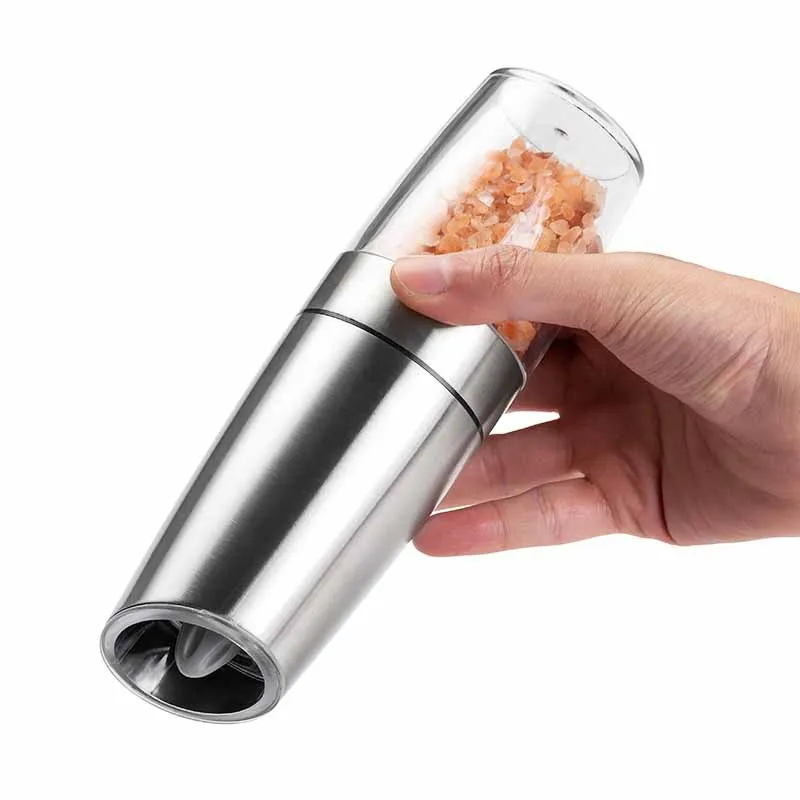 Description Picture 4 of itemElectric Automatic Salt Pepper Grinder Gravity Spice Mill Battery-Operated Adjustable Coarseness One Hand Operated Kitchen Tool