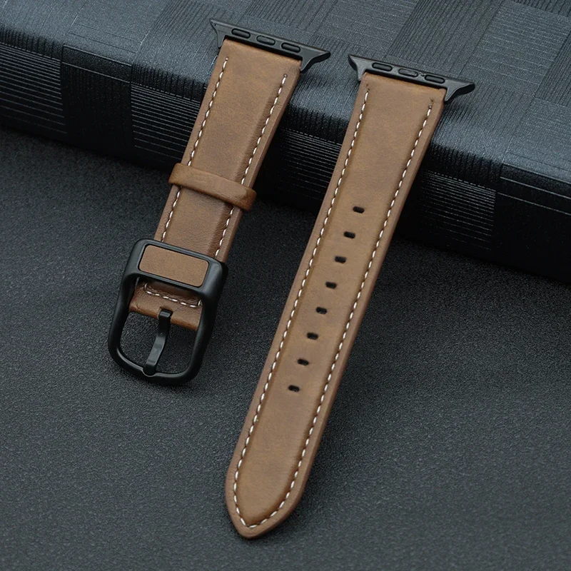 PU Leather strap For Apple watch band 44mm 45mm 41mm thumbnail 5