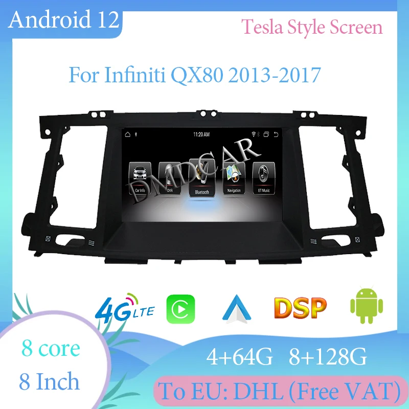 

8" 128G Android 12 Tesla Style Vertical Screen For Infiniti QX80 2013-2017 GPS Navigation Auto Radio Stereo Multimedia Player