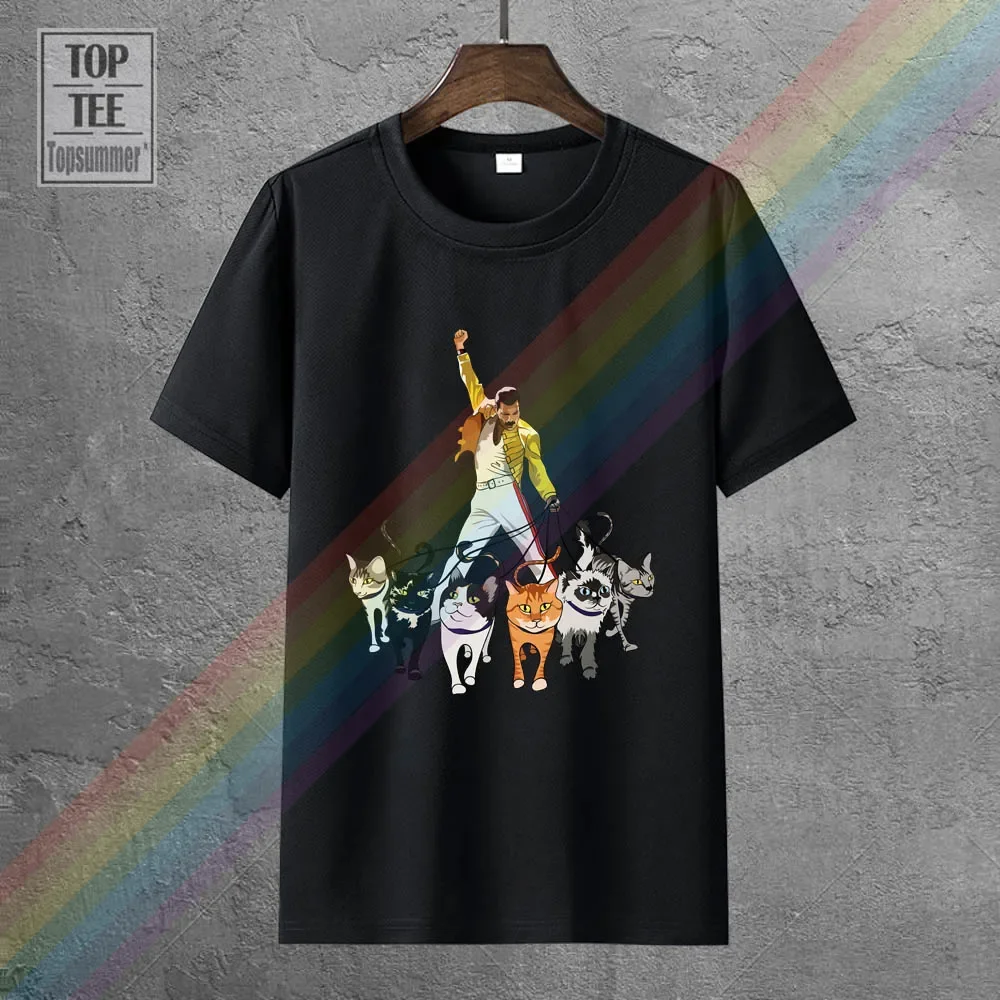Men Funny T Shirt Fashion Tshirt Freddie Mercury And His Cats Women T-Shirt