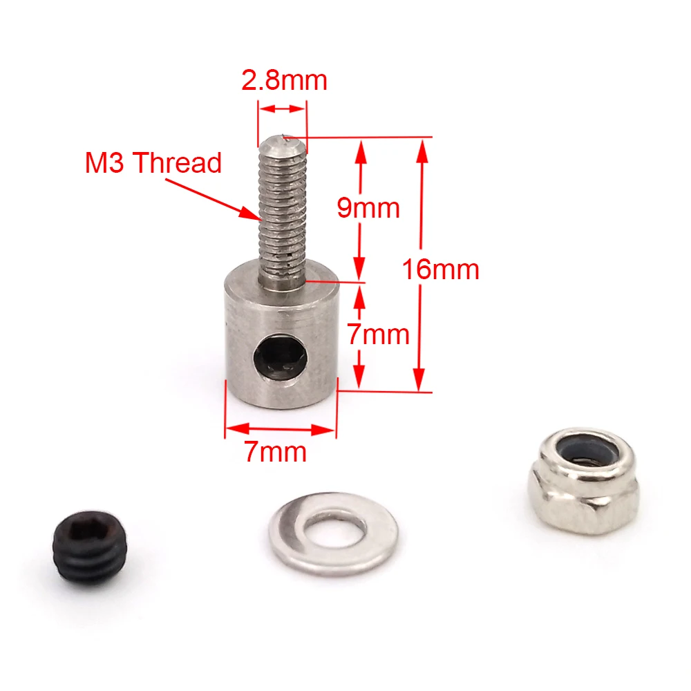 3.0-2.5mm Tie Rod End Linkage End Servo Push Rod Adjust Rod Stopper for RC Boat Airplanes Fix Wing Hydroplane 2