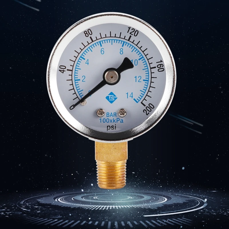medidor de pressao 0 200psi 0 14bar adequado para agua gas oleo 02