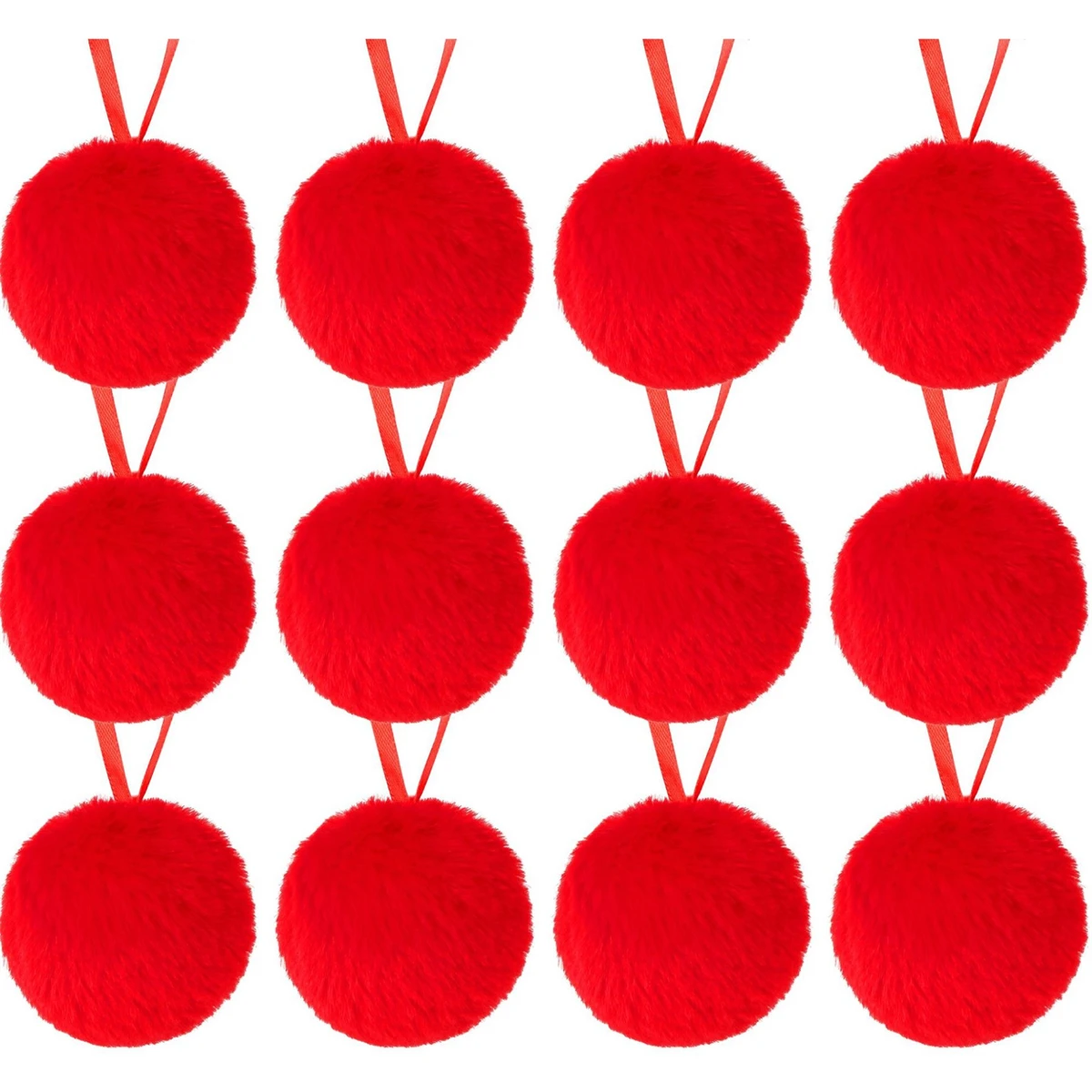 thumbnail image 1 of 12 bolas de peluche de Navidad de 6 cm para colgar en el árbol de Navidad, adornos para el hogar, regalos de Año Nuevo 2025, 1 of 4