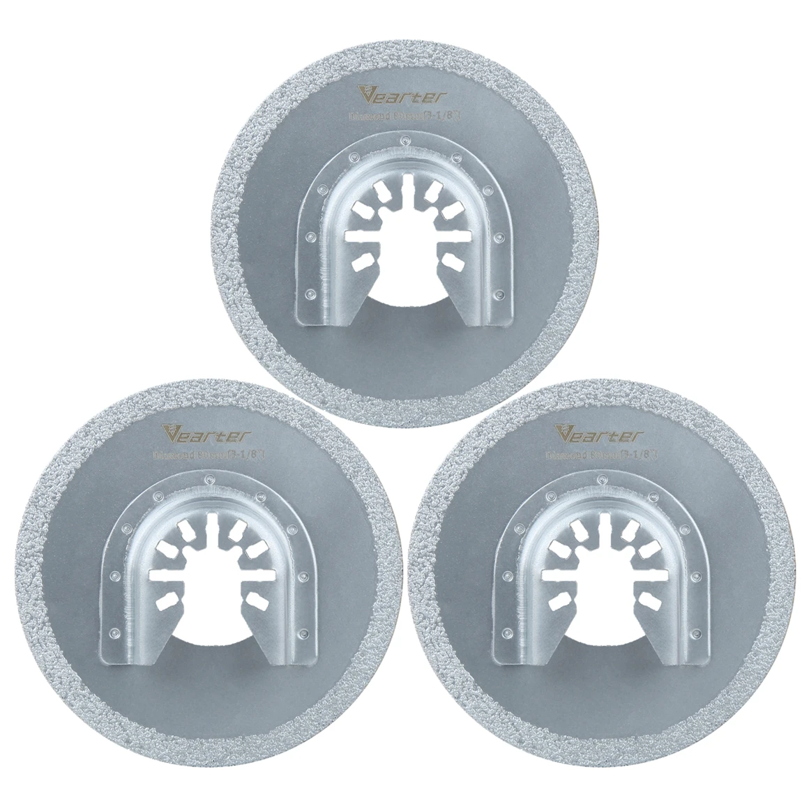 Vearter 3Pack 80mm Vacuum Brazed Diamond Oscillating Multi-tools Saw Blade Cutter For For Cement Grout Removal Flush Cut