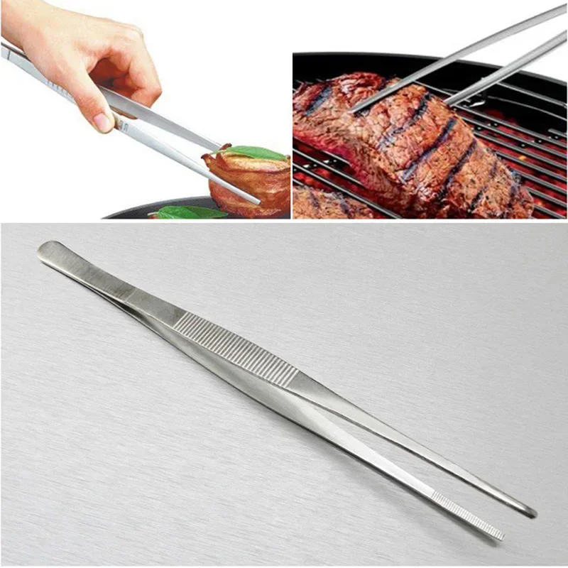 Stainless Steel Tweezers Food Tongs Straight Home Tweezers Garden