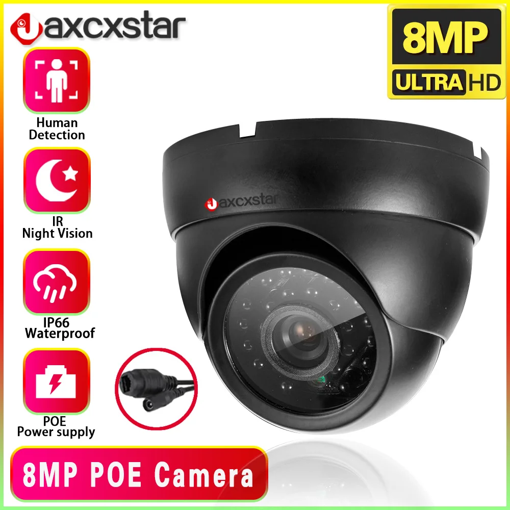 

HD 8MP 5MP POE Camera Human Detection 24 Array Infrared LEDS 8.0MP Resolution With HD 3.6mm Lens CCTV Home Security Cameras