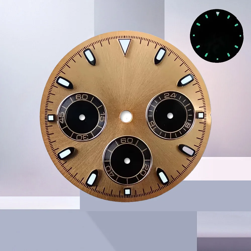 Enhanced Black and Multi-Color Dial for VK63 Movement with Date Display - 29mm