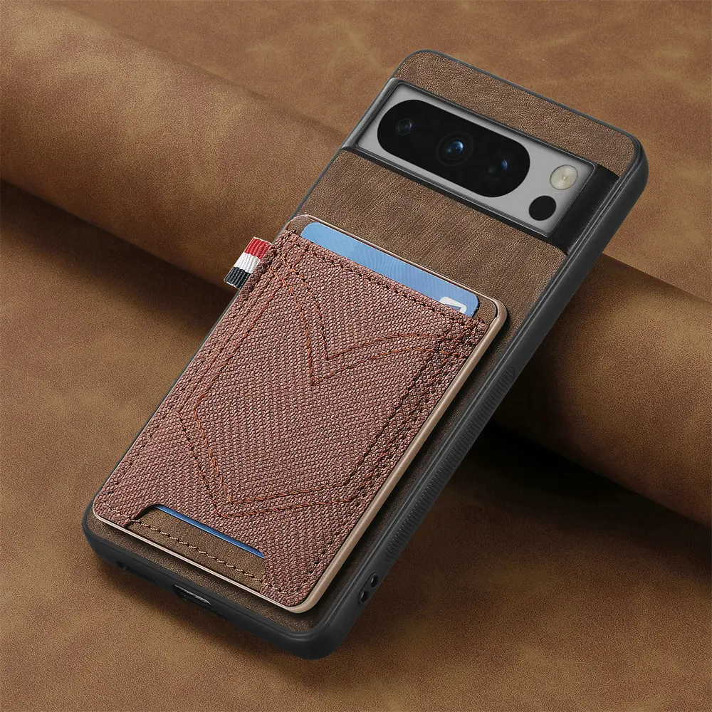 Leather Card Holder Case with Magnetic Car Mount and Shockproof Protection