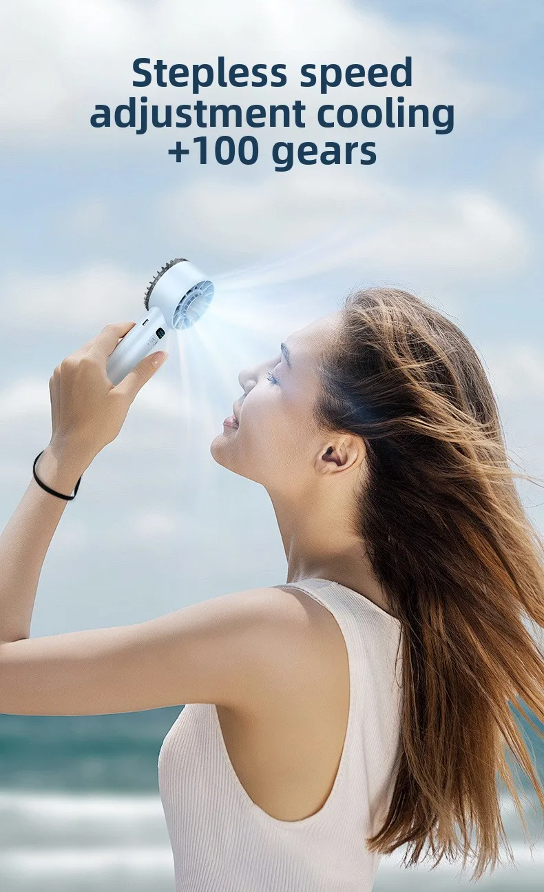 Description Picture 6 of itemIce compress high-speed cooling fan handheld fans USB Rechargeable portable mini fan LED Digital Display, Travel,Camping,Outdoor