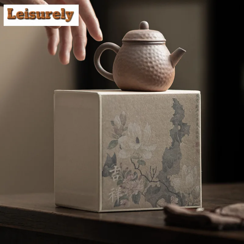 Old Rock Mud Coarse Pottery Teapot Creative Tea Infuser Pot Tea Soaking Kettle With Filter Chinese Tea For Tea Decoration Craft