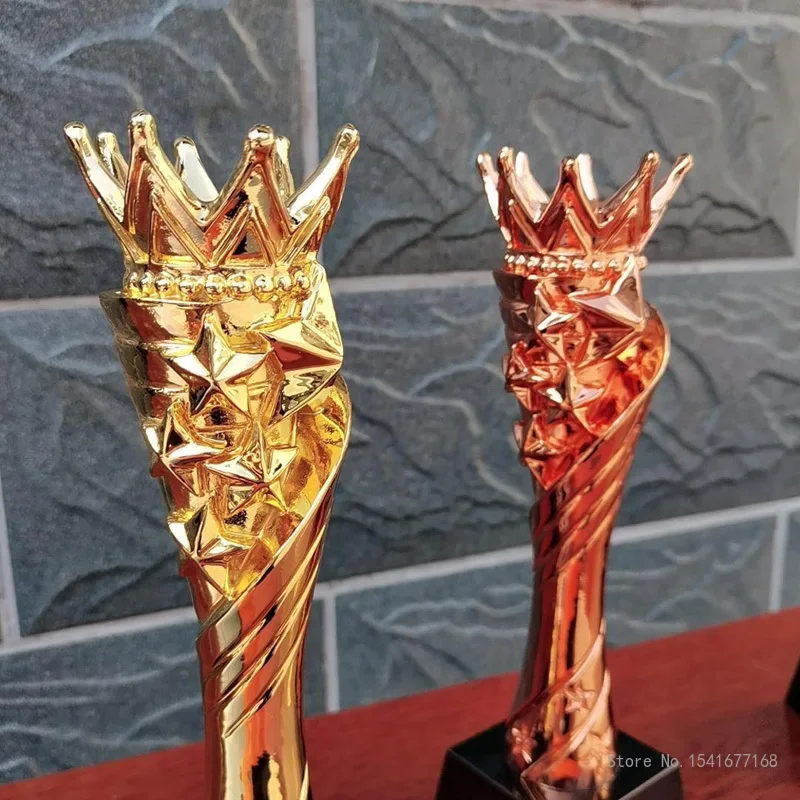 Customized Crown Trophy, Golden Cups Trophy, Award Champions, Sports Winner, Educational Props, Reward Competition Prizes Toy