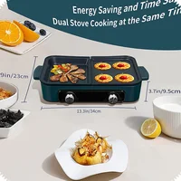 220V multi-functional cooking pot household network red split pot electric hot pot barbecue electric cooking pot barbecue one po 1