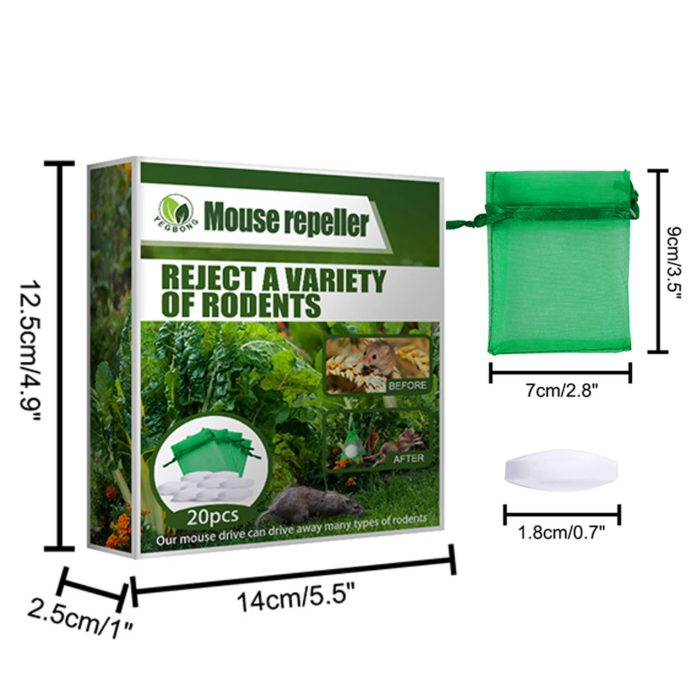 Rat Repellent Peppermint Oil Rat Repellent Set 8Pcs Pure Plant Essential Oil Sets for Outdoor Indoor Pest Insect Control