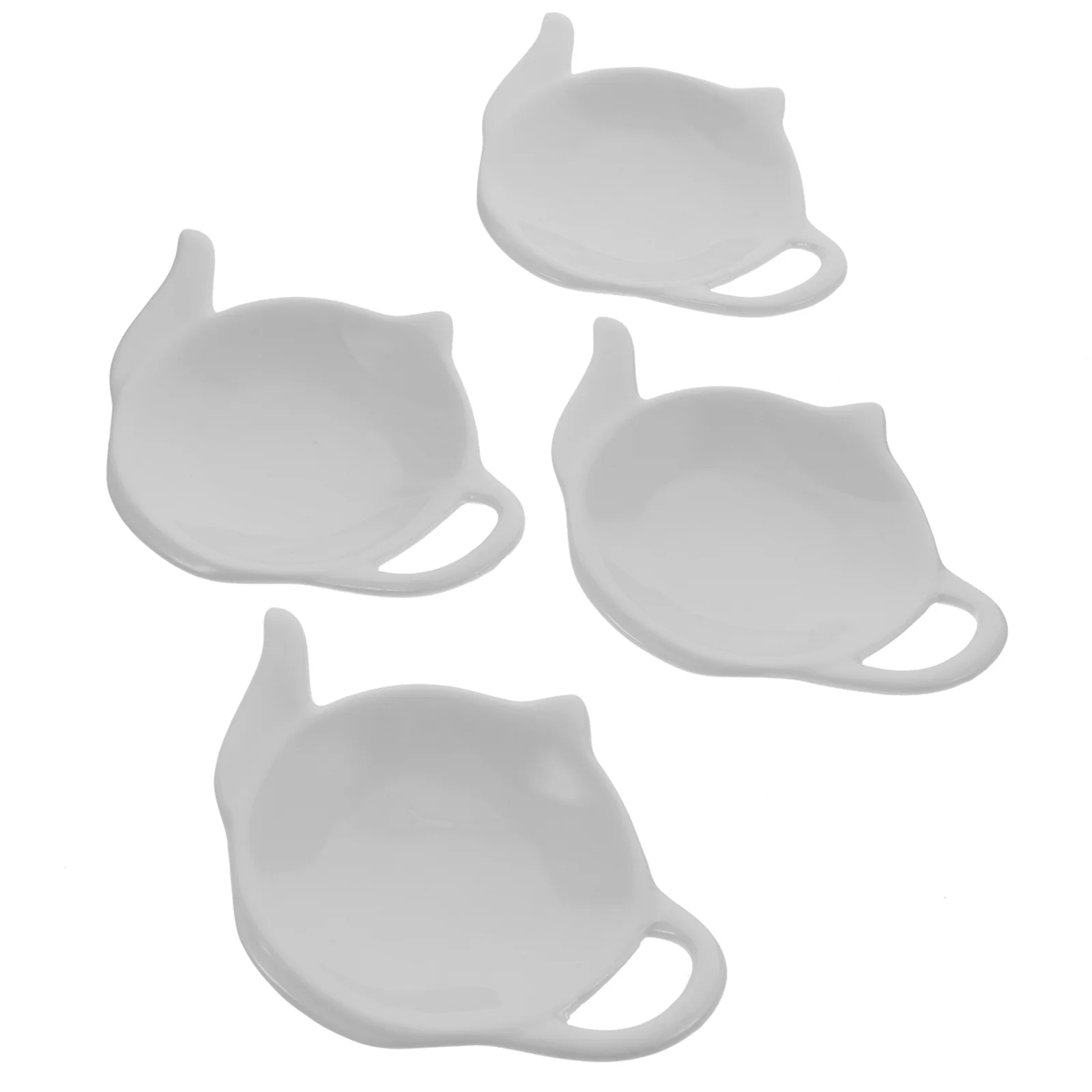 4 Pcs Tea Bags Teaspoons Teapot Shaped Ceramic Dish Teabag Organizer Dispenser Holder