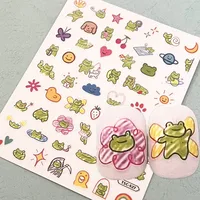 Newest Green frog 3D Self Adhesive Back Glue DIY Decal Decoration Tools Nail Stickers TSC 527 1