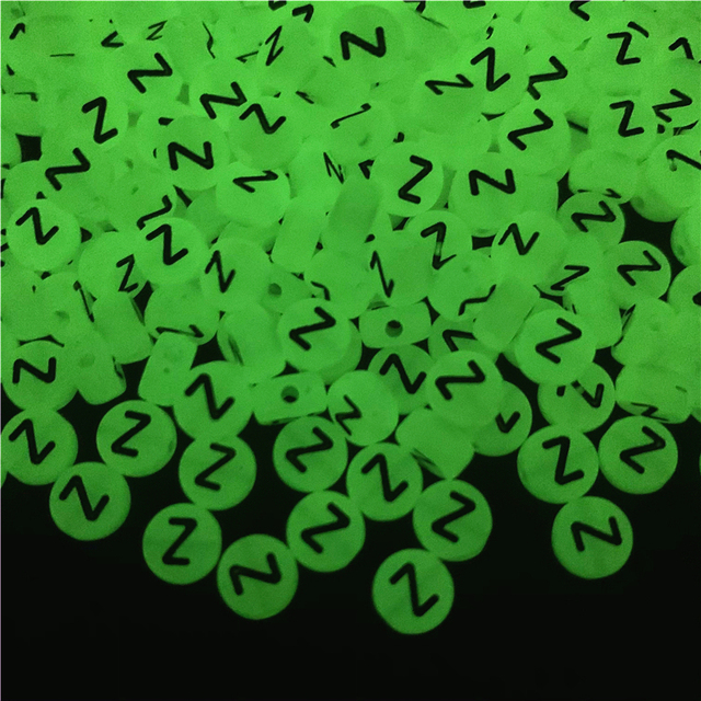 7mm Luminous Letter Beads Alphabet Acrylic Spaced Beads For Jewelry Making DIY Charms Bracelet Necklac