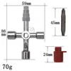 4in1 Silver Key Wrench Electrical Elevator Control Cabinet Valve Inner Triangle Quadrangle Screwdriver Tool Set 3