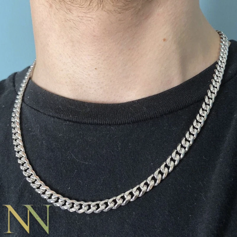 10 x kubanische Gliederkette aus Edelstahl für Männer und Frauen, anlaufgeschützte kubanische Kette, goldfarbene kubanische Halskette, klobige Panzerkette – Detail 8