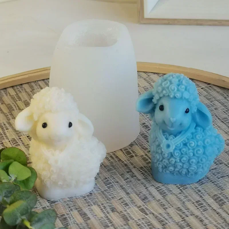 Cute Shape Sheep Silicone Mold DIY Animal Candle Making Gypsum Resin Soap Mould Fondant Baking Tool Gift Accessories Handmade