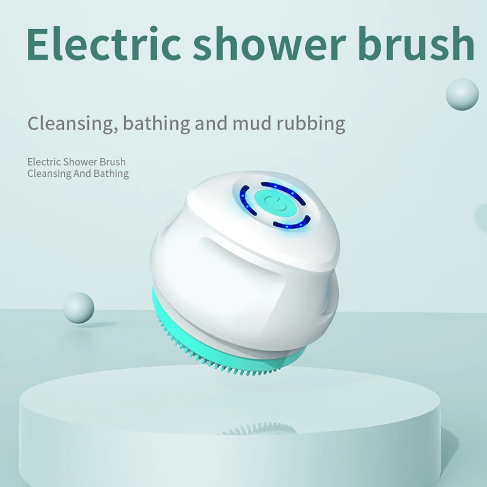 Electric Shower Brush Multifunctional Waterproof Body Cleaning Tool Long Handle Shower Brush Electric Massage