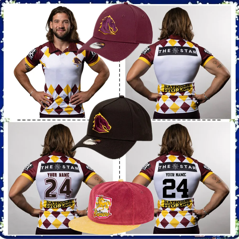 

2024 BRISBANE BRONCOS MENS HERITAGE RUGBY JERSEY 2023/24 Brisbane Broncos Indigenous MENS ANZAC TRAINING JERSEY size S--5XL