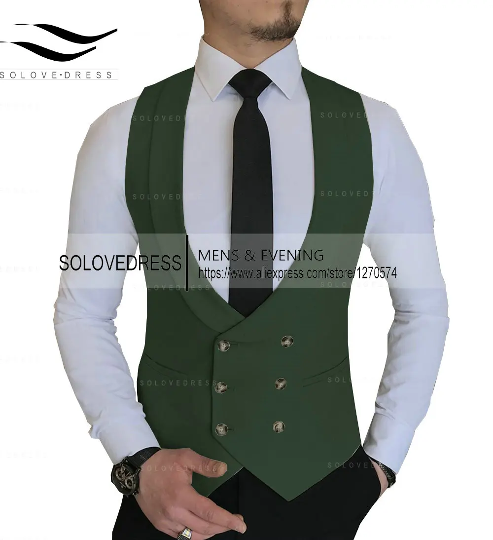Black Men's Suit Vests Vintage Herringbone for Wedding Groomsmen Mens Waistcoat Vest 3