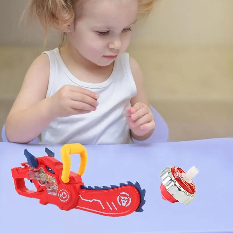 New Chainsaw Shaped Spinning Top Toys With Music And Flashing Luminous Light Battling Game Christmas Party Favor For Kid