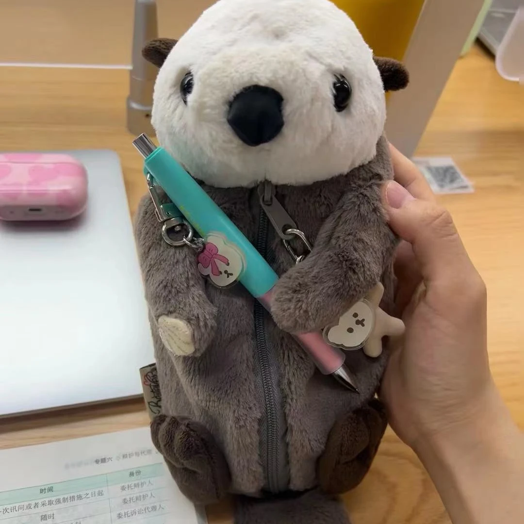 

Cute Sea Otter Shell Pencil Case Kawaii Cartoon Storage Bag Student Stationery School Supplies Pencil Bag Back To School