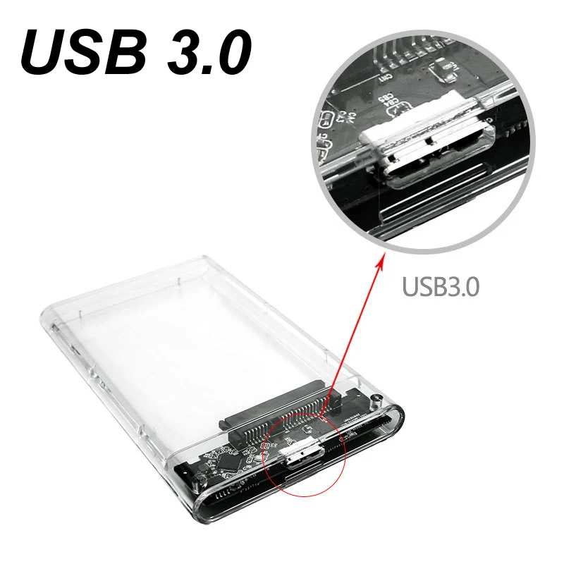 USB TYPE-C 3.1 3.0 2.0 HDD Ŭ, 2.5 ġ  Ʈ SATA SSD ϵ ̺ ̽ , 6TB    HDD