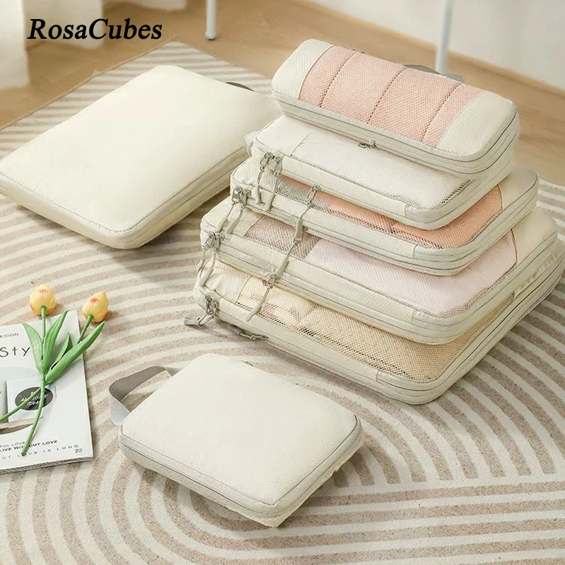 

7PCSTravel Storage Bag Compressible Packing Cubes Large Capacity Clothes Sorting Storage Bag Handbag Luggage Clothes Organizer