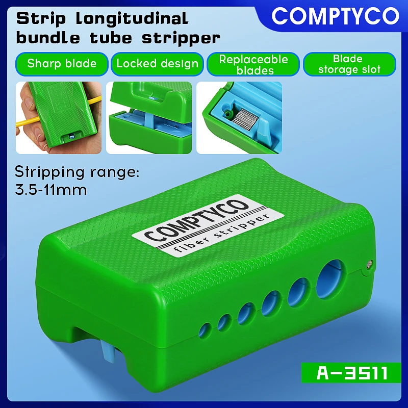 COMPTYCO A-3511 광섬유 종방향 중심 파이프 스트리핑 도구 3.5-11MM 슬리터 광섬유 리본 튜브 외장 스트리퍼