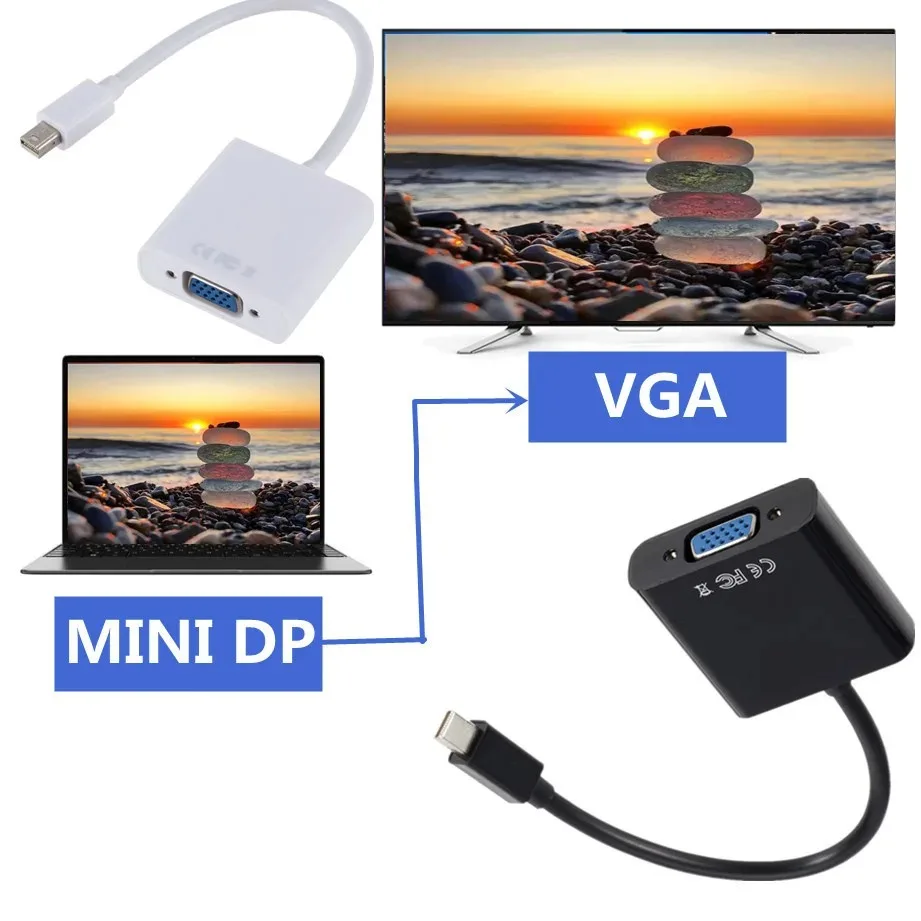맥북 에어 프로 아이맥 미니 선더볼트 미니 디스플레이 포트, 디스플레이 포트, HDTV 모니터용 미니 DP VGA 케이블 어댑터, 1080P