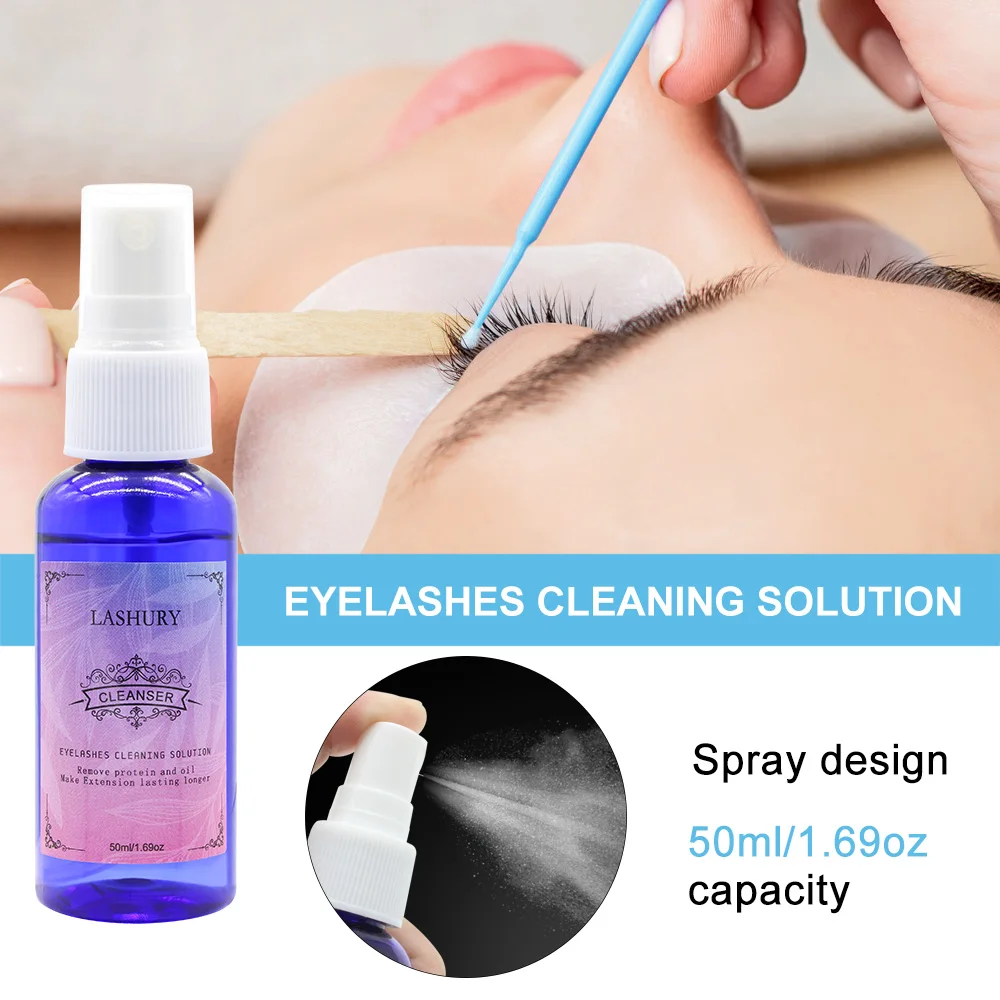 50ml Makeup Cleanser Eyelashes Extension False Eyelash Cleaning Liquid Clean Spray Grafting Cleaner Primer Grafted