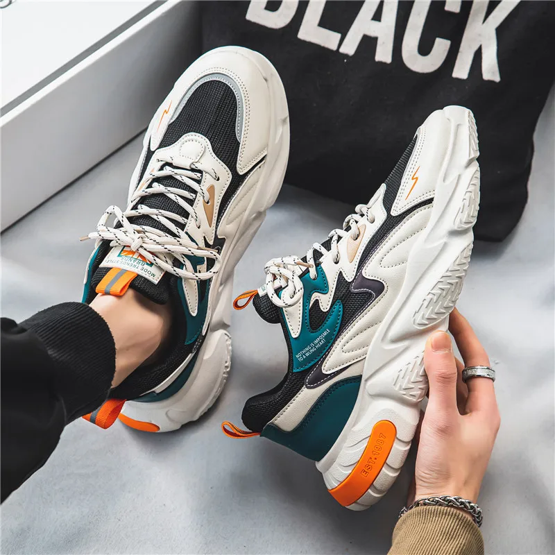 

Модные мужские кроссовки, дышащие кроссовки на массивной подошве, мужская повседневная обувь, универсальные слипоны, мягкая модная мужская обувь для папы