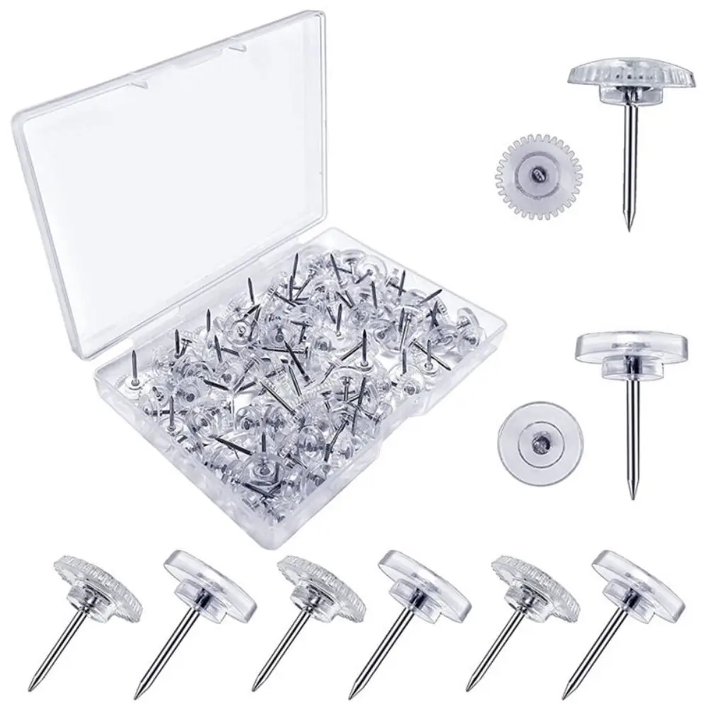 100Pcs DIY 투명 푸시 핀 재사용 가능한 다기능 엄지 못(상자 포함) 크리 에이 티브 보드 엄지 못 사무실 학교 용품