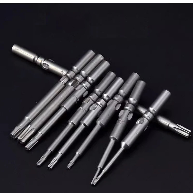 원형 생크 마그네틱 Torx 스크루드라이버 비트, 801 5mm 길이, 60mm, 100mm, 120mm, 150mm, T3 T4 T5 T6 T7 T8 T10 T15 T20 T25 도구, 10 개/로트