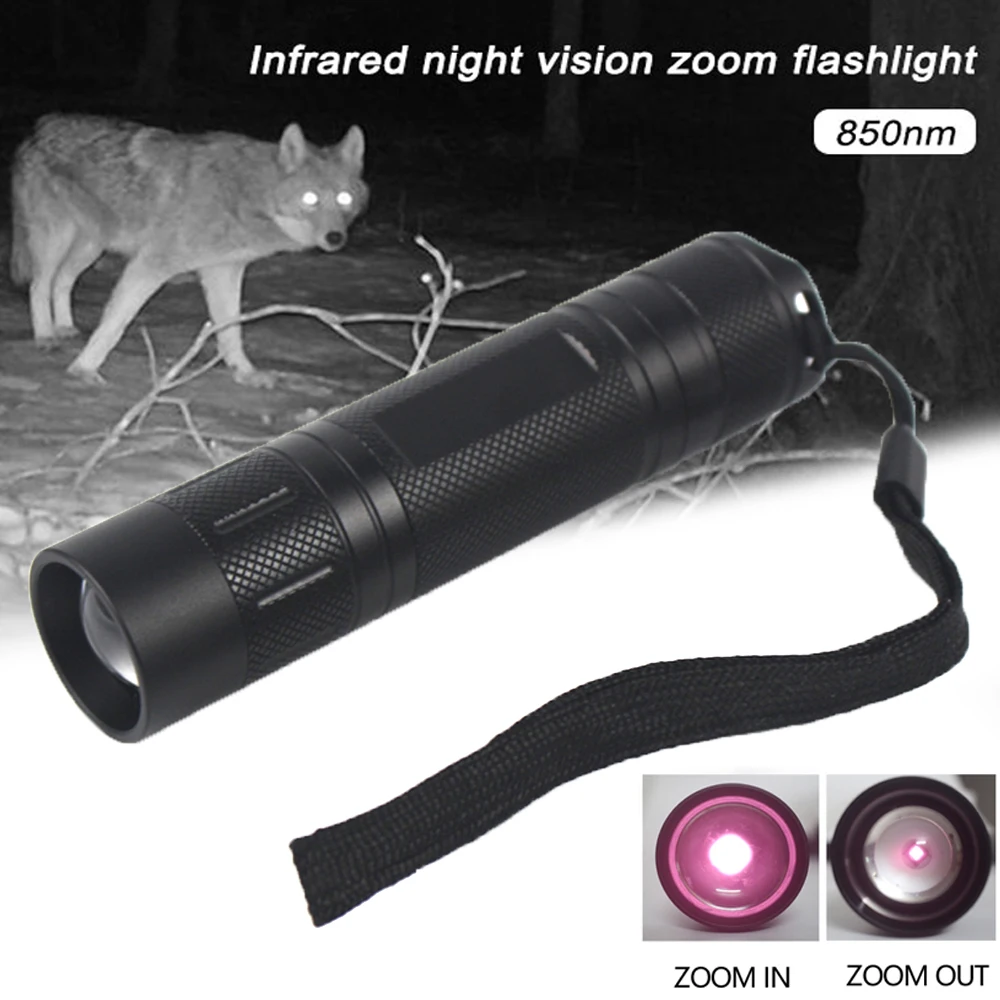 Infrared Flashlight 850nm/940nm Adjustable Zoomable IR Hunting Torch