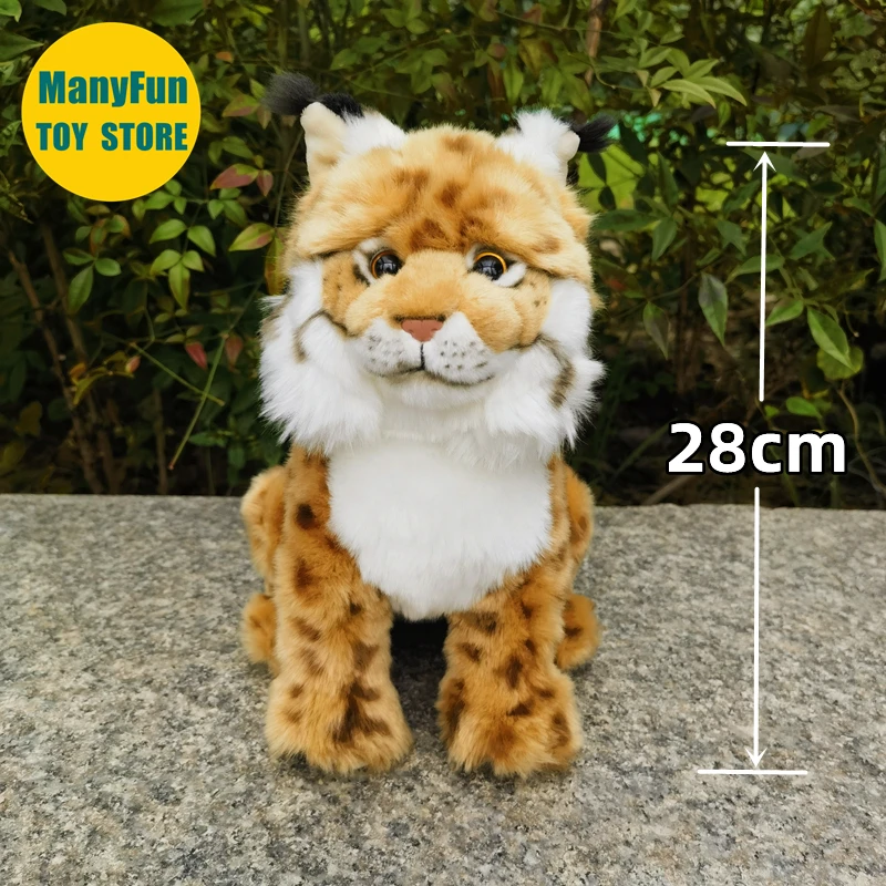 Realistic Lynx High Fidelity Bobcat Plushie Serval Cat Plush Toys Lifelike Animals Simulation Stuffed Doll Kawai Toy Gifts Kids 3