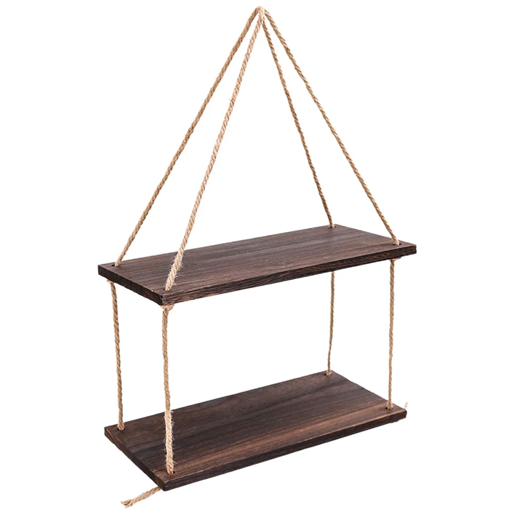 

Rope Hanger Wall Plant Shelf Shelves for Plants Hanging Decorative Shelving Wood