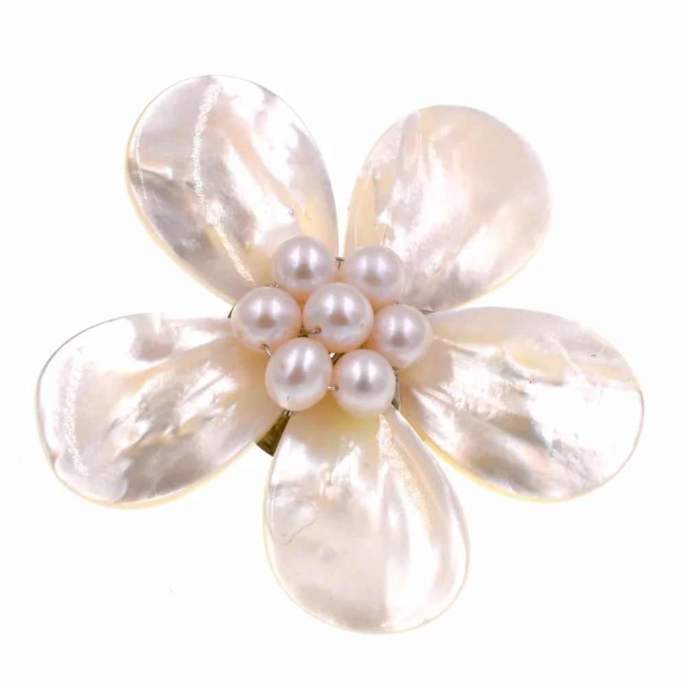 9-10 MM Natural pearl Mother shell brooch Pin