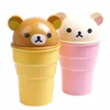 Cartoon cute Rilakkuma Creative car trash can car garbage storage cup desktop cosmetics storage pen holder desktop trash can 3
