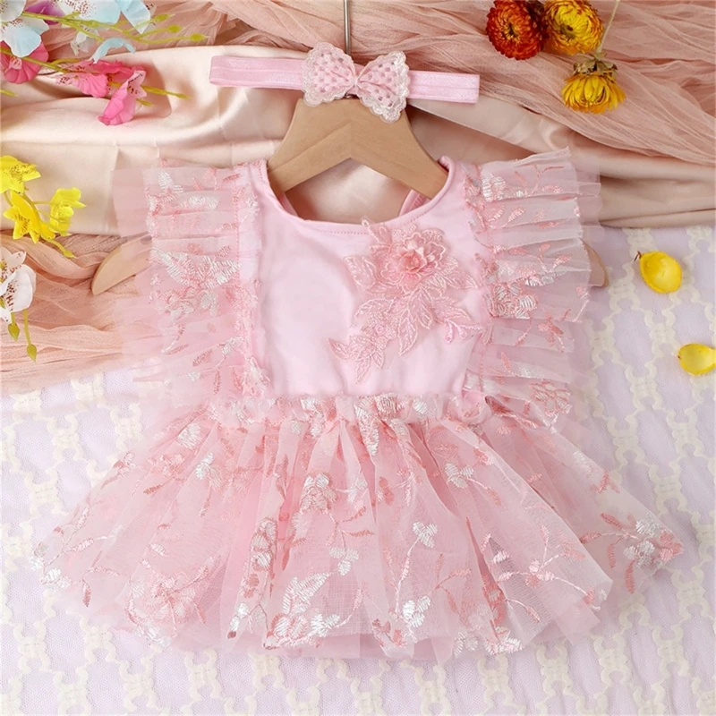 

0-1Month Baby Girl Photo Props Jumpsuits Bowtie Headband Photo Outfit
