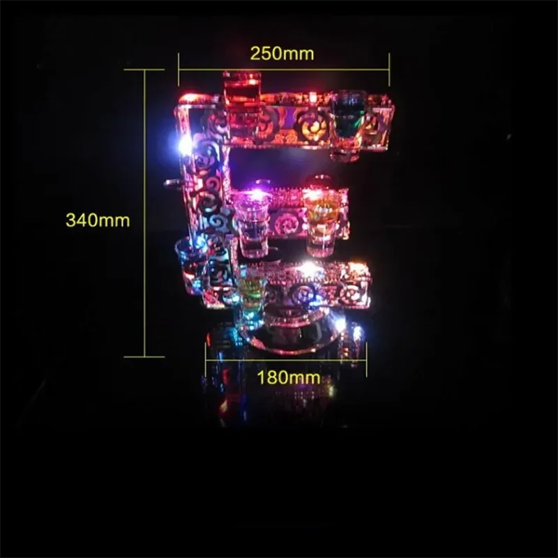 Love shaped Light Up LED Rechargeable Cocktail Cup holder Red Wine Shot Glass Drinking Cups Rack For Club Bar Party Decorations