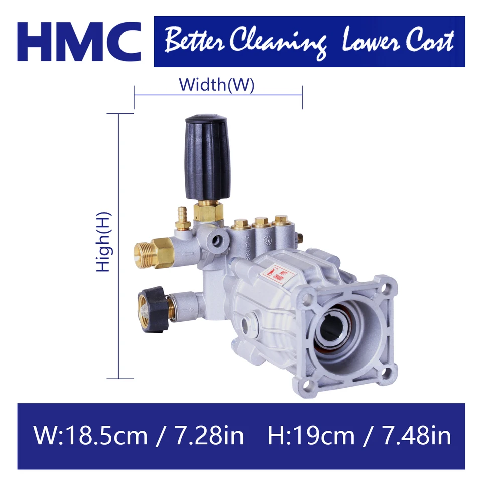OCPTY 3000 PSI 2.5 GPM Pressure Washer Pump Replacement - Horizontal, 3/4 Inch Shaft, Compatible With Many Engines