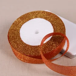 Gold Silver Metallic Glitter Ribbon - 25 Yards of 20mm for DIY Crafts, Sewing, and Gift Wrap (26 Red)